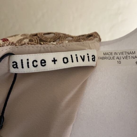 Alice + Olivia Multicolor Joyce Lace Crew Neck Party Dress Size 10 - Picture 8 of 11